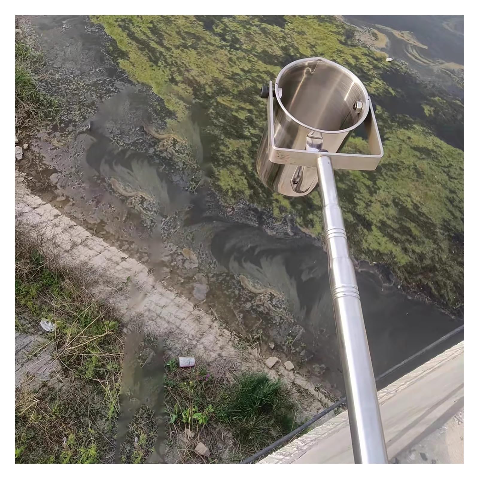 Cuillère d'échantillonnage d'eau avec perche de collecte extensible en acier inoxydable