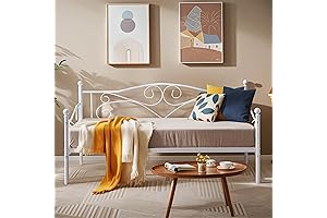 VECELO Daybed Frame: Twin Daybed for Kids with Headboard and Steel Slats...
