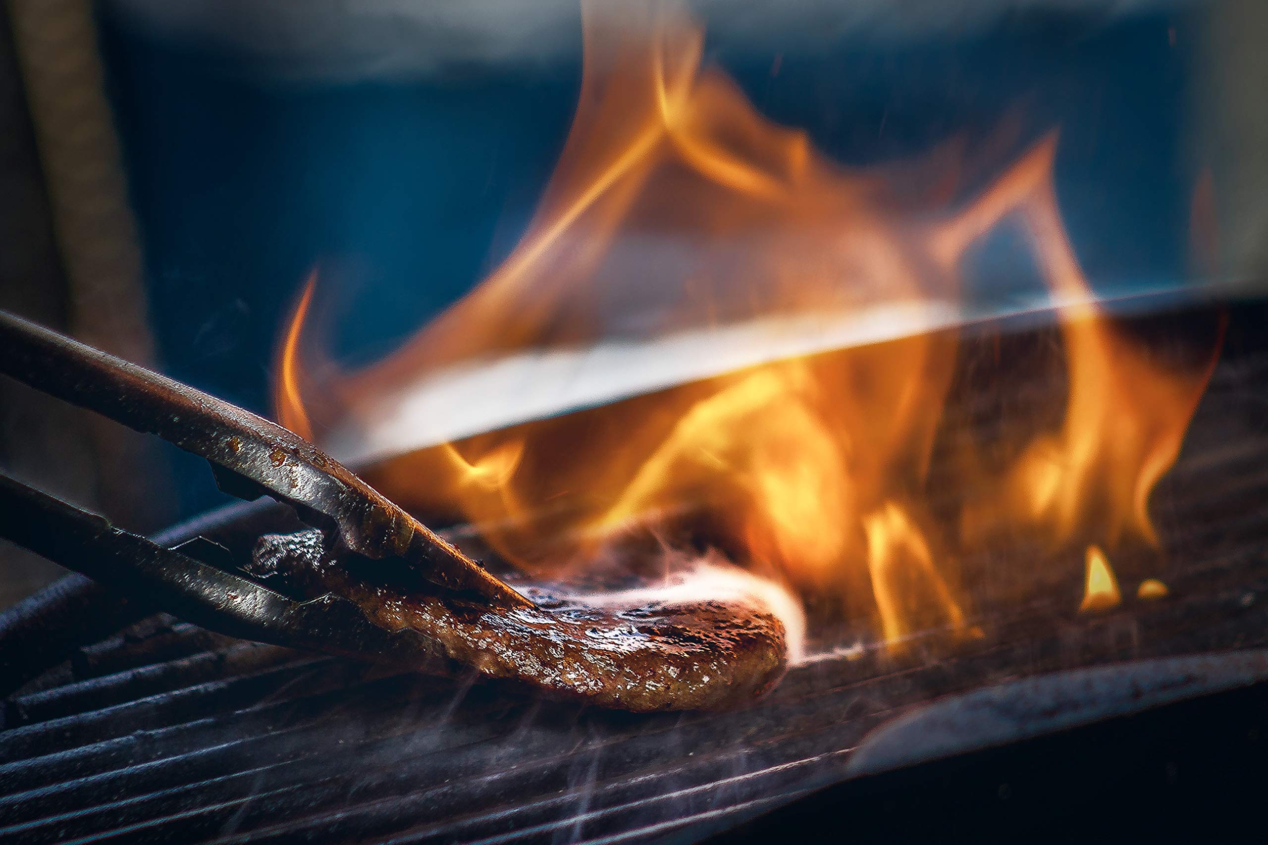 Grill premium – palenisko – kominek tarasowy – przenośny, ze zdejmowanym rusztem, kratką iskrową i pogrzebaczem, kwadratowy – 52 x 30 cm