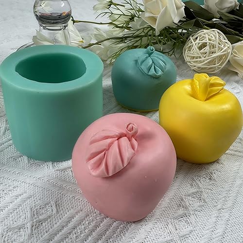 Miniatura 3 de GreatMold - Moldes de silicona para velas de manzana 3D, molde de yeso perfumado de grado alimenticio (manzana 3D)