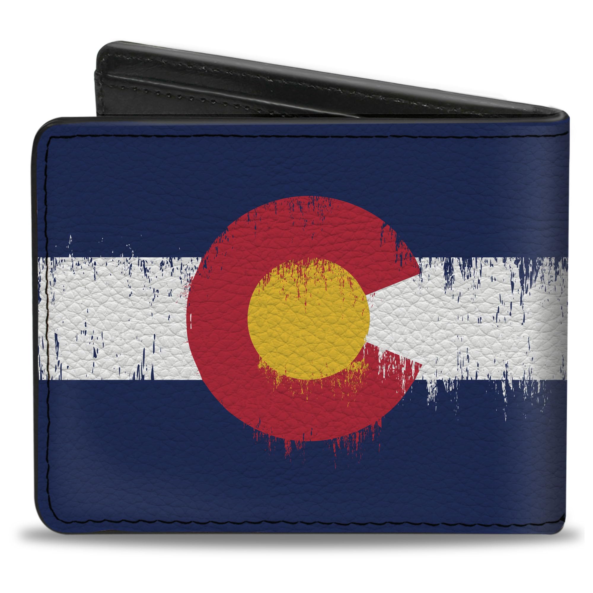 Buckle-Down Men's Standard PU Bifold Wallet-Colorado Flag Weathered, Multicolor, 4.0
