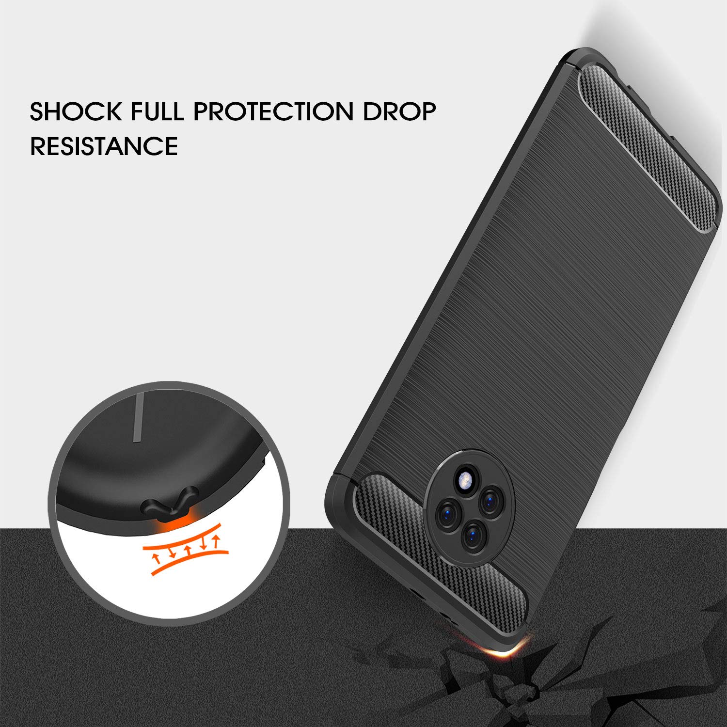 FTRONGRT Cover per Xiaomi Redmi Note 9T 5G, Custodia Protezione in Morbida Silicone TPU, durevol, Anti Shock, Custodia per Xiaomi Redmi Note 9T 5G - Rosso
