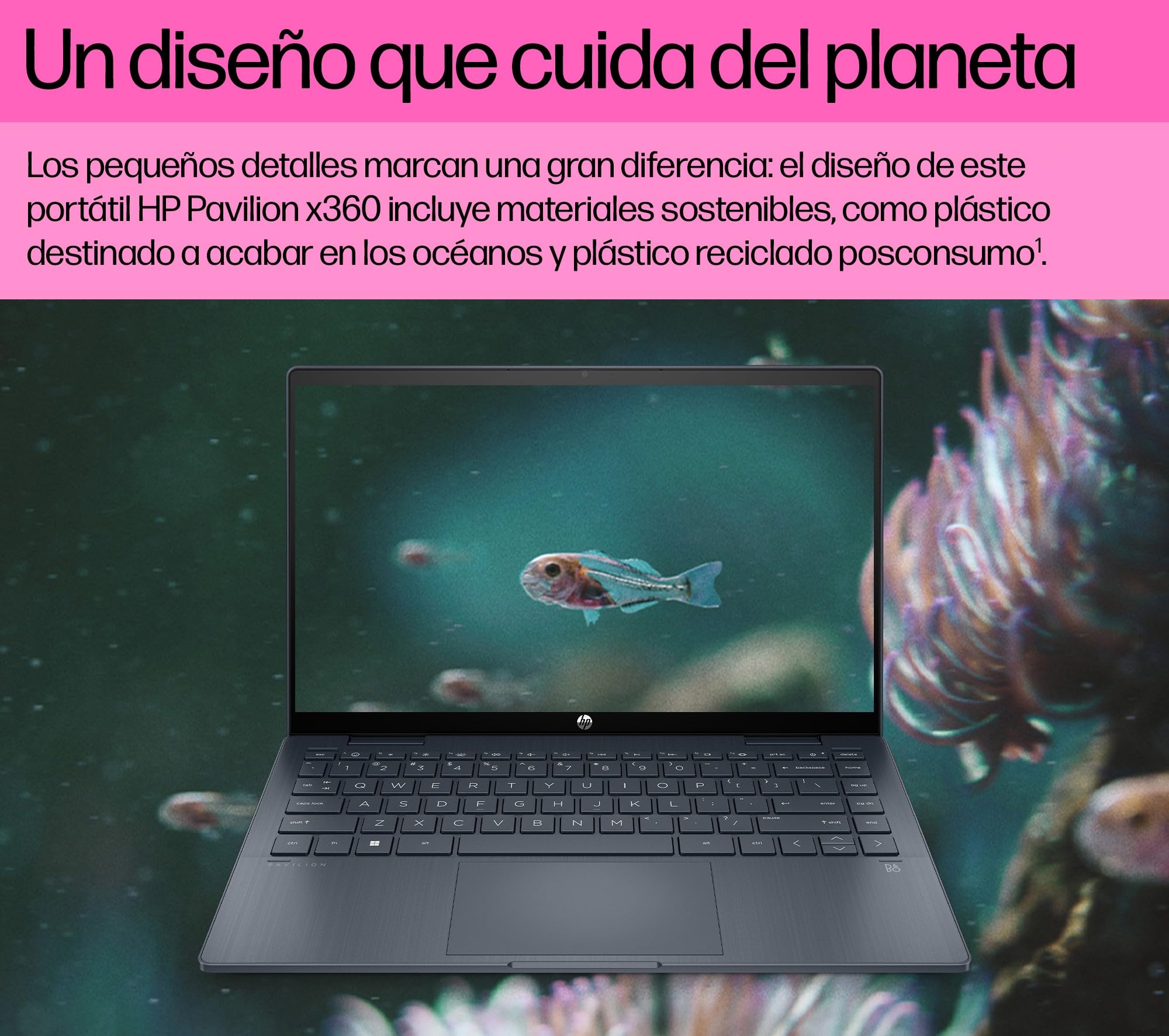HP Pavilion x360 14-ek1024ns - Ordenador portátil de 14" Full HD Intel Core i5-1335U, 16GB RAM, 1TB SSD, Intel Iris Xe Graphics, Windows 11 Home Azul - Teclado QWERTY Español, Intel Core i5-1334U