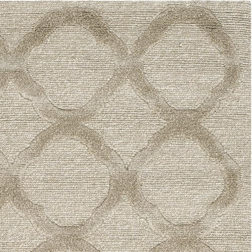 Miniatura 4 de Martha Stewart Collection by SAFAVIEH - Alfombra de área de seda y lana cuadriculada, 5 pies 6 pulgadas x 8 pies 6 pulgadas, color niebla MSR5368C