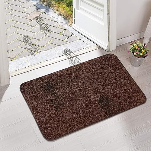 Miniatura 6 de ITSOFT Alfombra de poliéster antideslizante para puertas de interior y exterior, súper absorbente y lavable a máquina