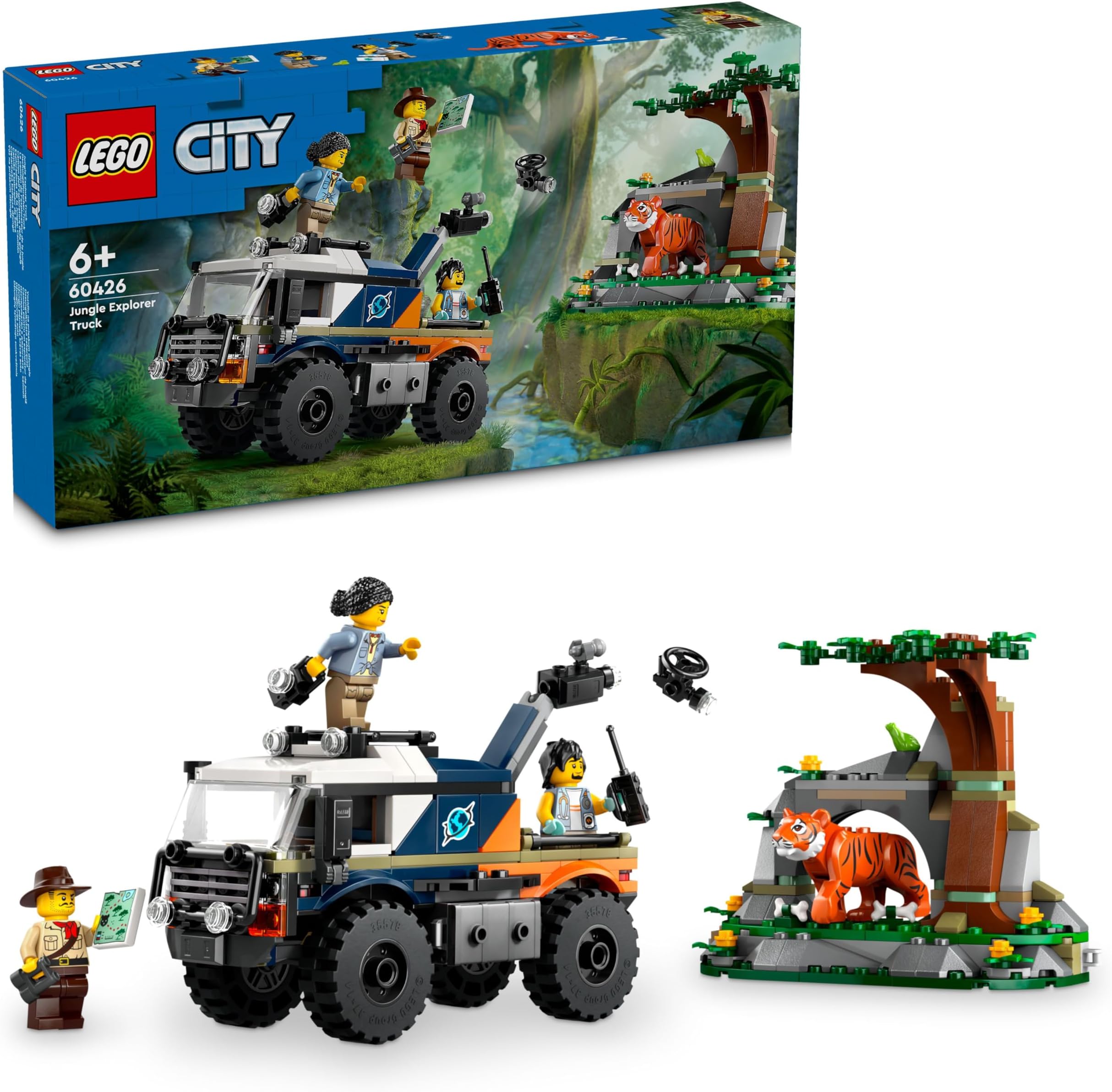 Lego City Jungle Explorer Truck - Toy for Children Boys and Girls from 6 Years - Fun Gift - Adventure Vehicle - 3 Adventurer Minifigures - Tiger 60426