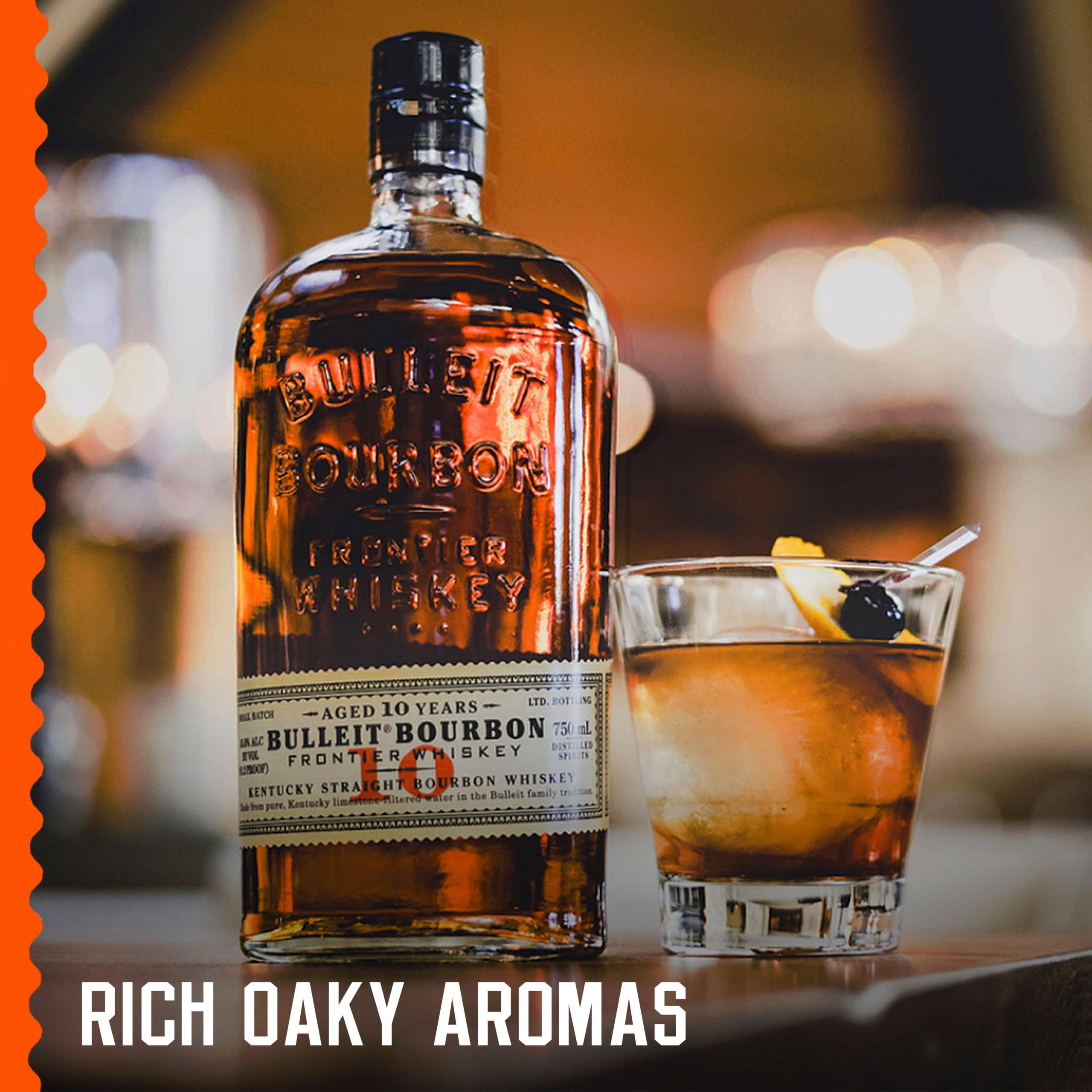 Bulleit Bourbon 10 Años, whisky americano, 700 ml