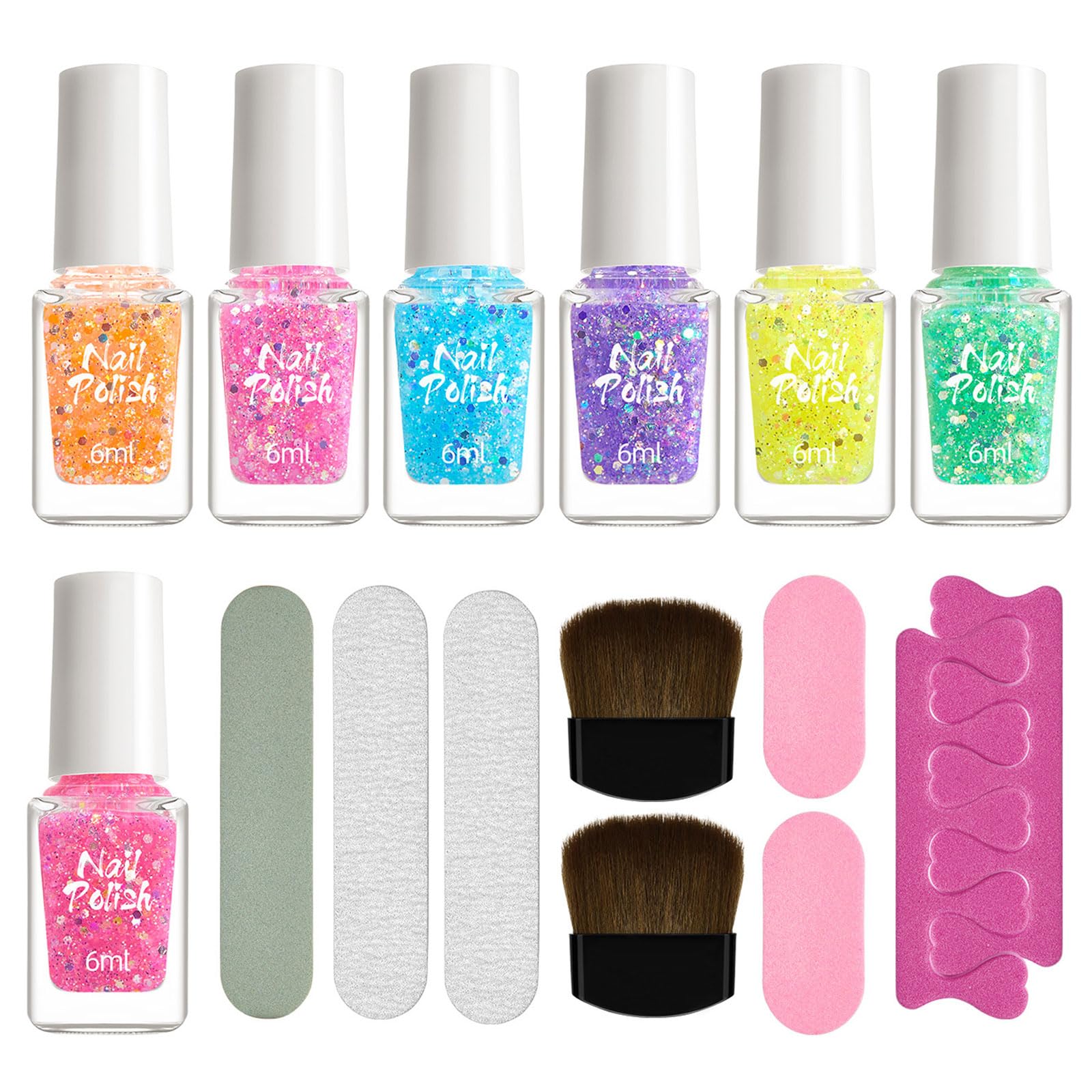 Set di 12 colori per unghie in gel con lima divisore per dita dei piedi, pennello per saloni di arte, accessori per casa, feste