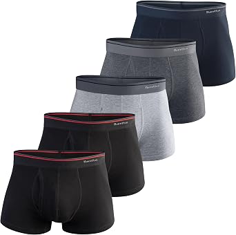 Mens Boxer Briefs, Soft and Breathable Cotton Underwear with ComfortFlex Waistband, 5-Pack