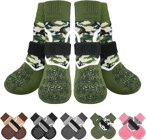 BEAUTYZOO Calcetines reflectantes antideslizantes para perros para evitar lamer las patas, zapatos de perro para suelos de madera dura en pavimentos BEAUTYZOO Calcetines reflectantes antideslizantes para perros para evitar lamer las patas, zapatos de perro para suelos de madera dura en pavimentos