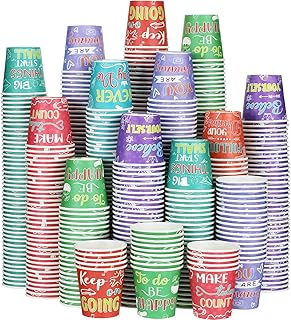 1000 Pcs Bathroom Cups 3 oz Paper Cups Disposable Bathroom Mouthwash Cups Small Cute Paper Cups Disposable Cups for Bathroom, Office, Party, Coffee, Water, Juice (Motivational Style)