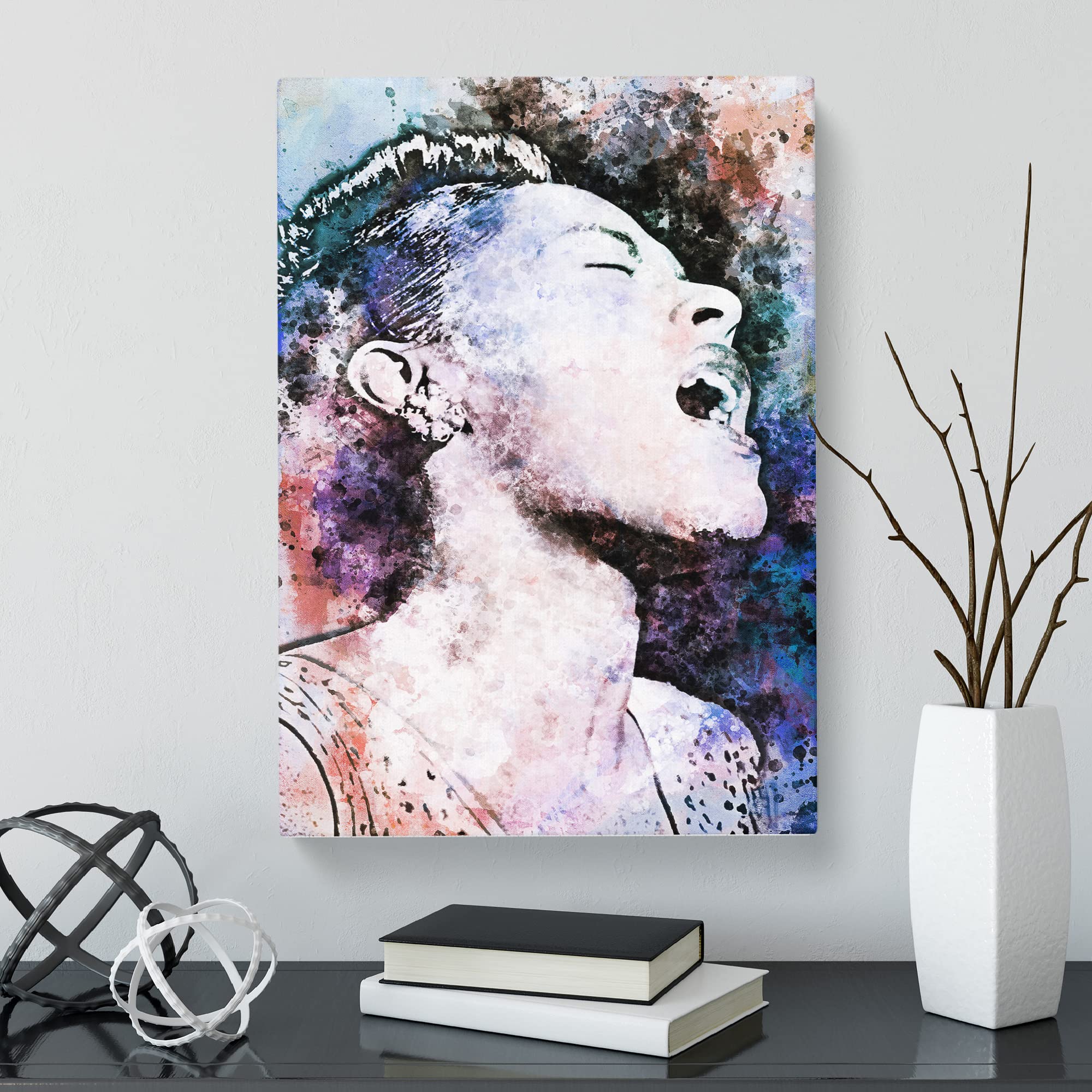 Billie Holiday In Canvas Print, Mixed, 25L x 50W cm - Image 3