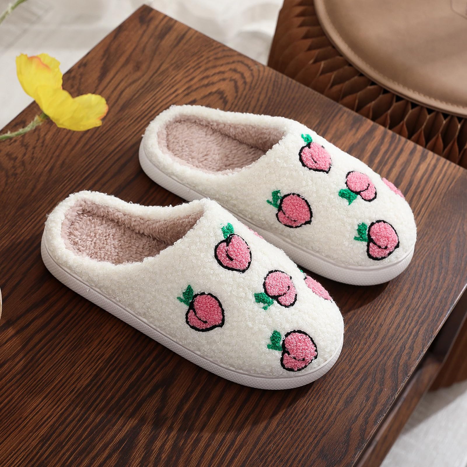 Halloween Christmas Slippers Checkered Scuff for Women and Men Holiday Indoor Bedroom Fluffy Warm Fleece Slippers Winter Soft Cozy Home Non-Slip Soft Plush Slip-on Wool Lined House Shoes