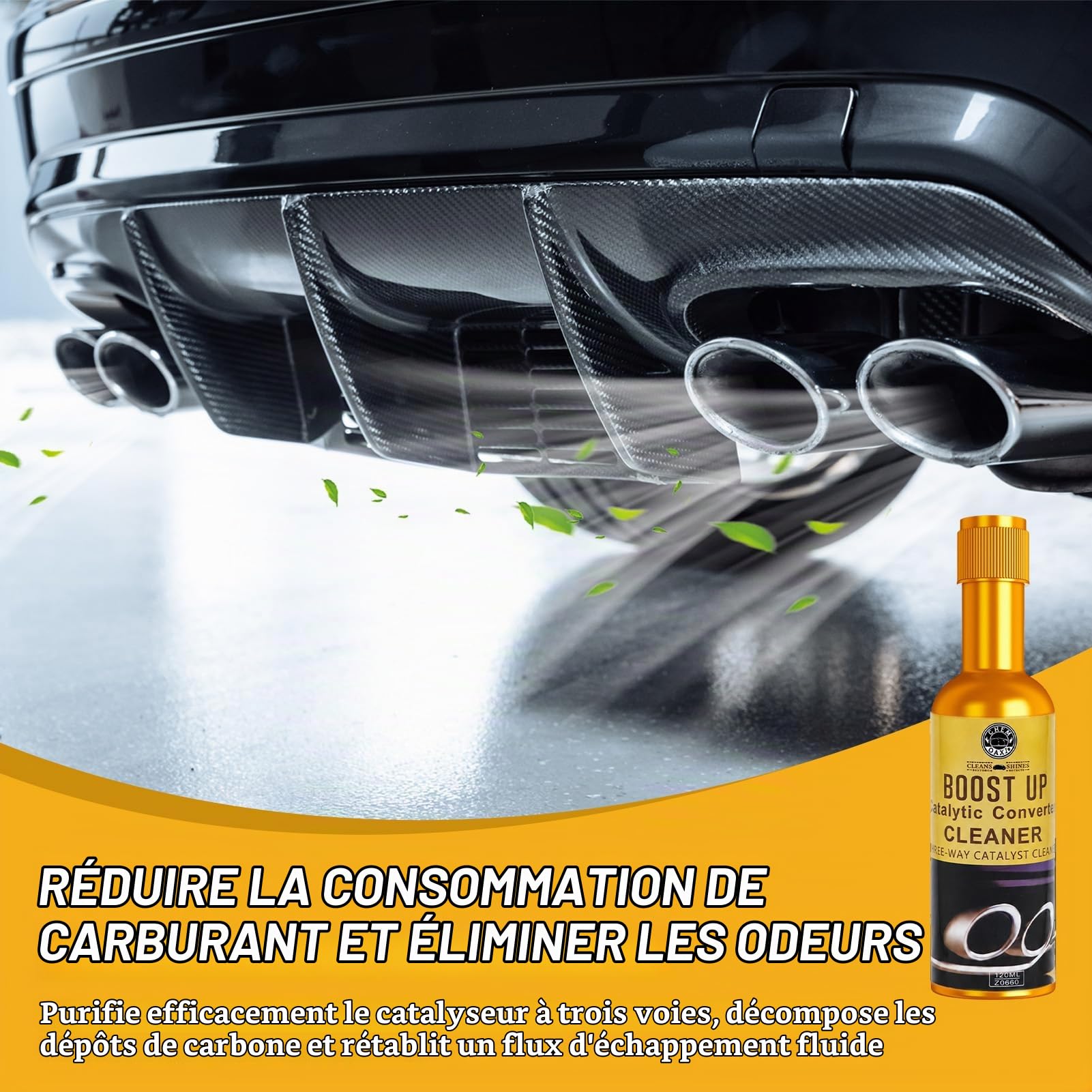 Nettoyant Catalyseur 2x120ml - Additif Essence pour Pot Catalytique, Réduit Pollution et Améliore Performance Moteur - Compatible Tous Véhicules