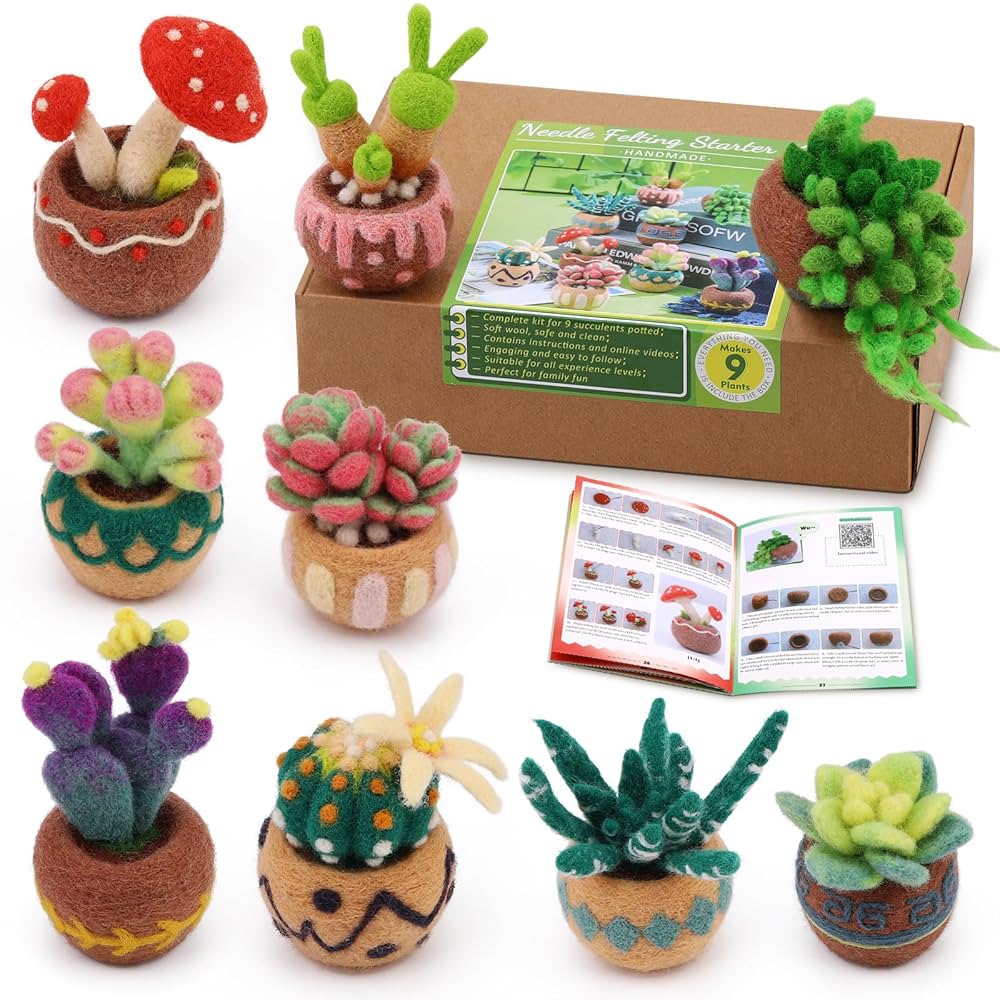 Amazon.co.jp: Dennty 羊毛フェルトキット、多肉植物ニードル