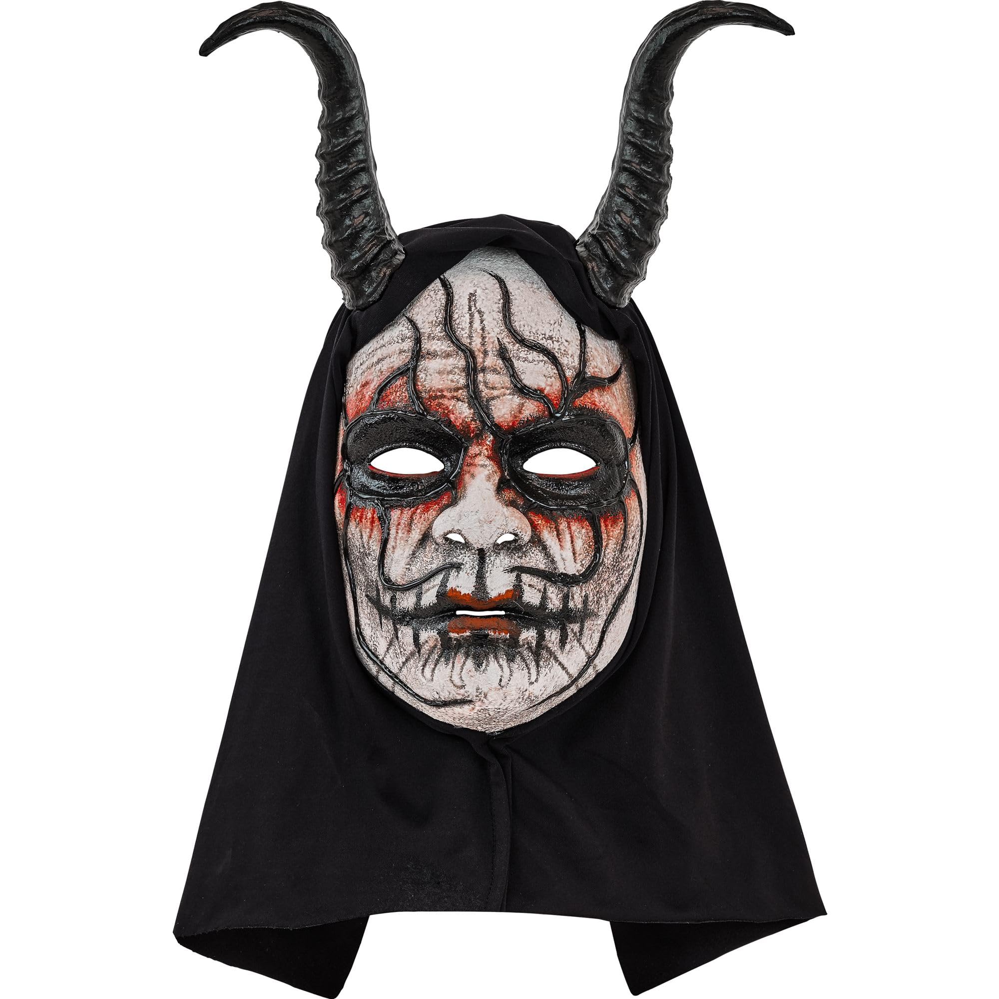 W WIDMANN MILANO Party Fashion - Scary Mask with Hood Adult Demon Costume Accessory Halloween