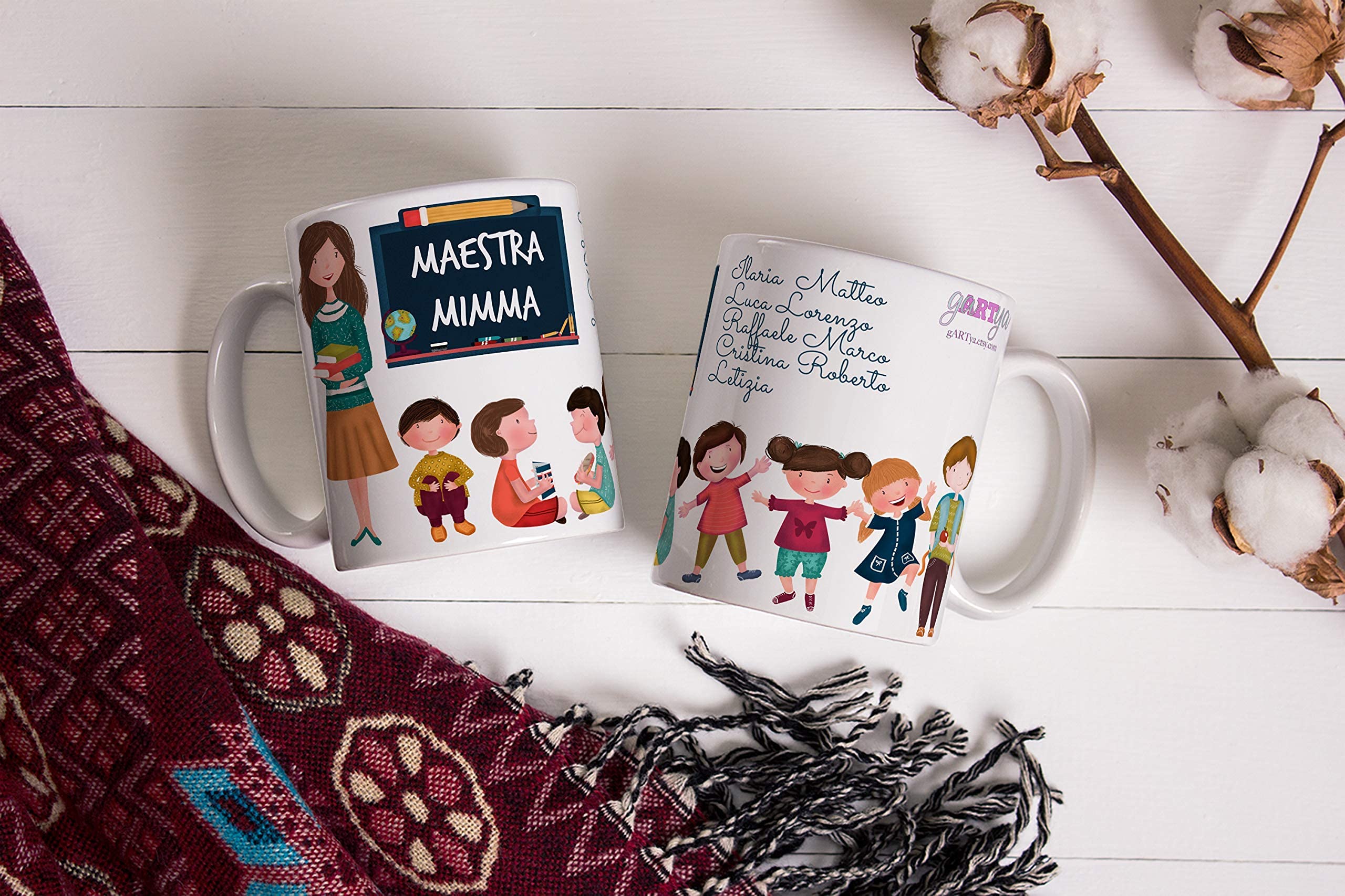 Tazza Personalizzata Per Maestra – 'Meriti Una Vacanza' Con Nome – Ceramica 330ml – Regalo Fine Anno Scolastico