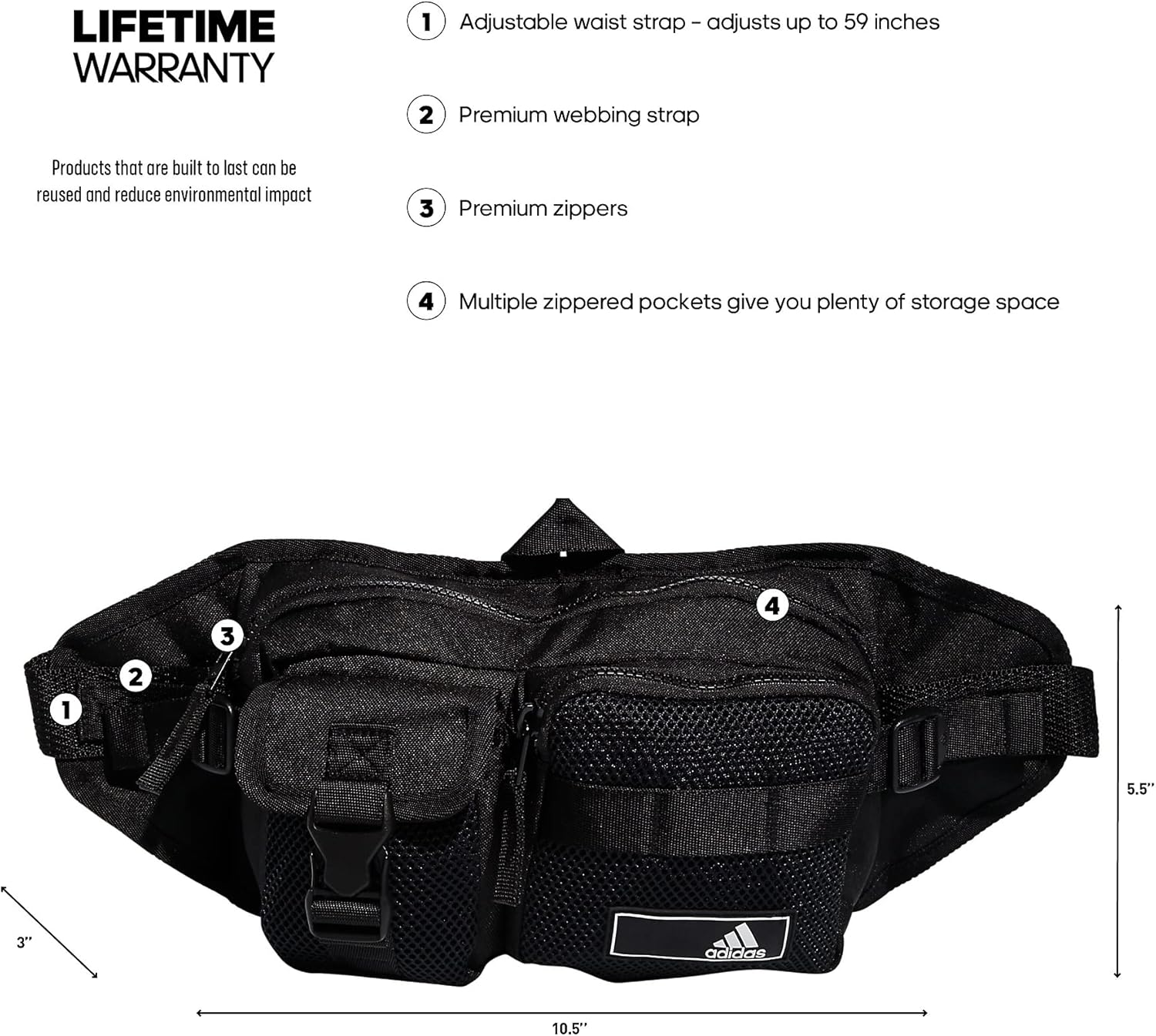 Buy adidas Amplifier 2 Crossbody Bag, Black/White, One Size Online at