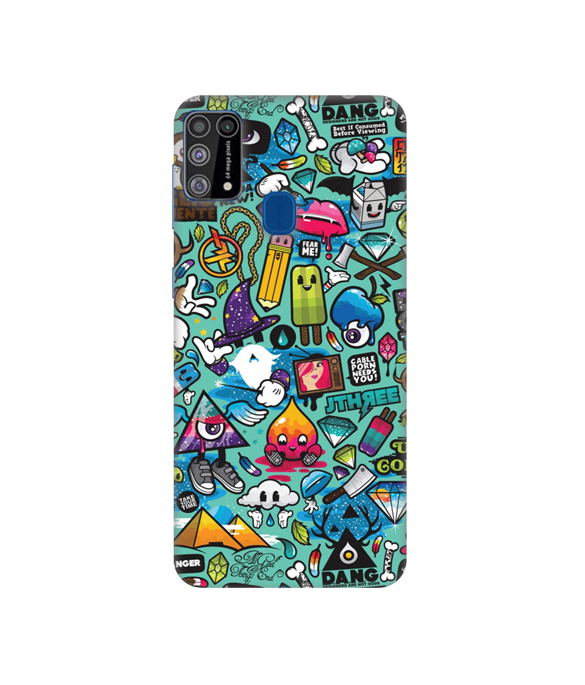 Casotec Plastic Crazy Design 3D Printed Hard Back Cover for Samsung Galaxy M31 / F41, Multicolor