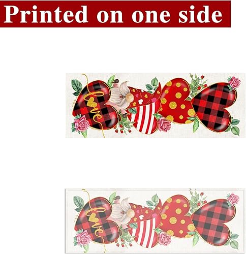 Miniatura 4 de Camino de mesa para el día de San Valentín de 36 pulgadas, gnomo con temática navideña de corazón rojo para cocina, mesa de comedor, decoración de
