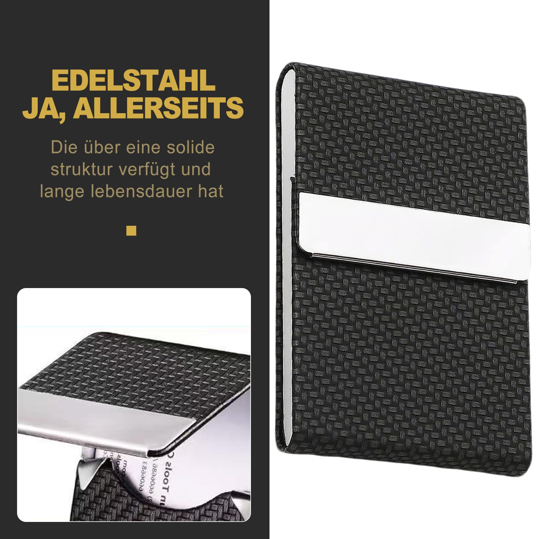 Visitenkartenetui aus Edelstahl mit Magnetverschluss Business Card Holder Kreditkartenetui Schlanke Visitenkarten Hülle Professionelle Visitenkartenbox für Damen und Herren