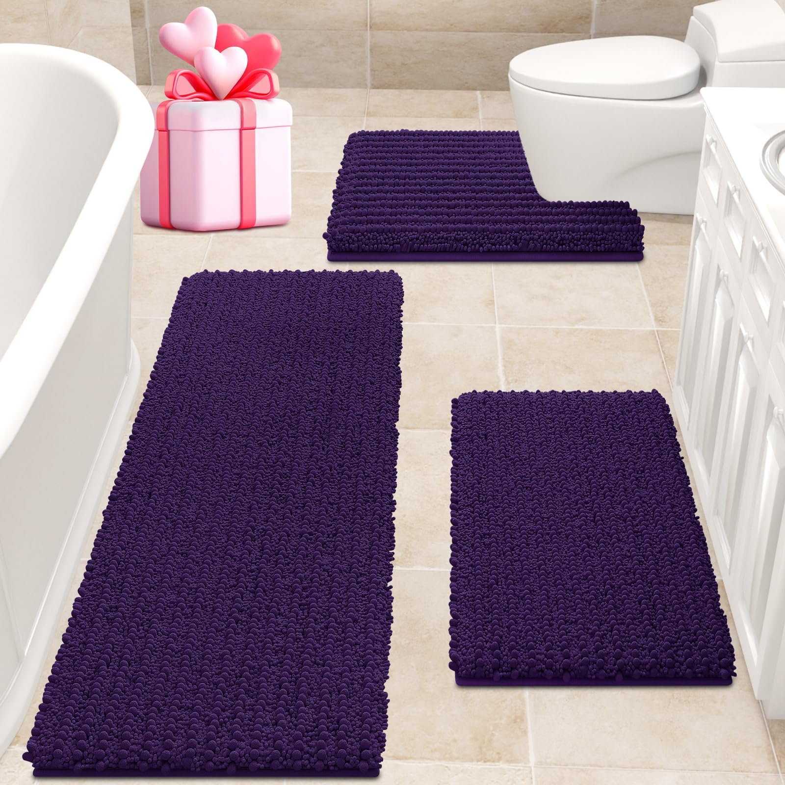 Dark Purple Bathroom Rugs Free Shipping! Garland Rug Finest Luxury 2
