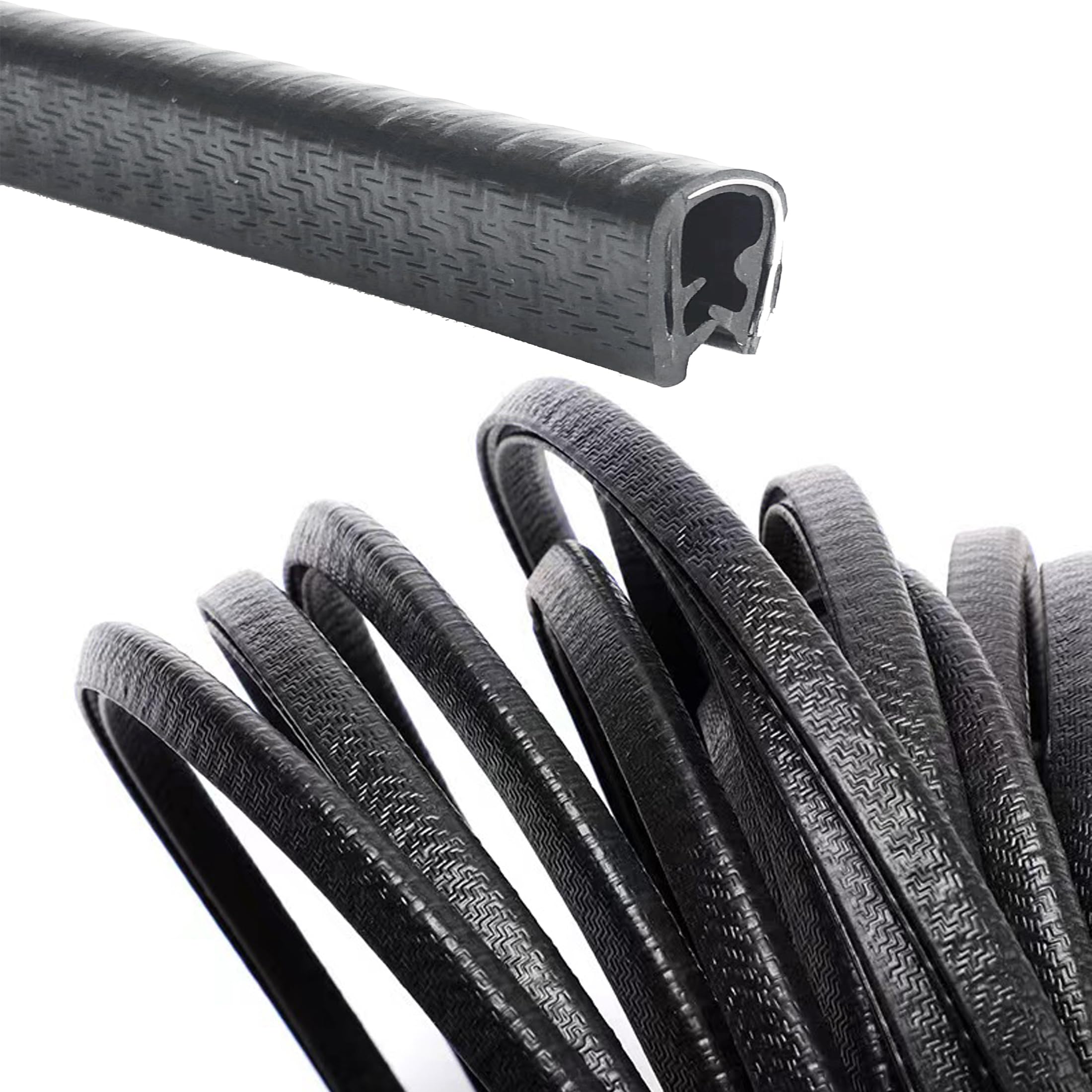 U Shape Seal Edge Strip Trim for Panels, Car Doors, Steel Plates, Hatches, Table Corners, Fits Edge 1/32 to 1/4 Inch, 10Ft Length