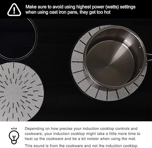 Miniatura 7 de Lazy K Alfombrilla de inducción para estufa, protector de arañazos de fibra de vidrio de silicona, para estufa magnética, almohadillas