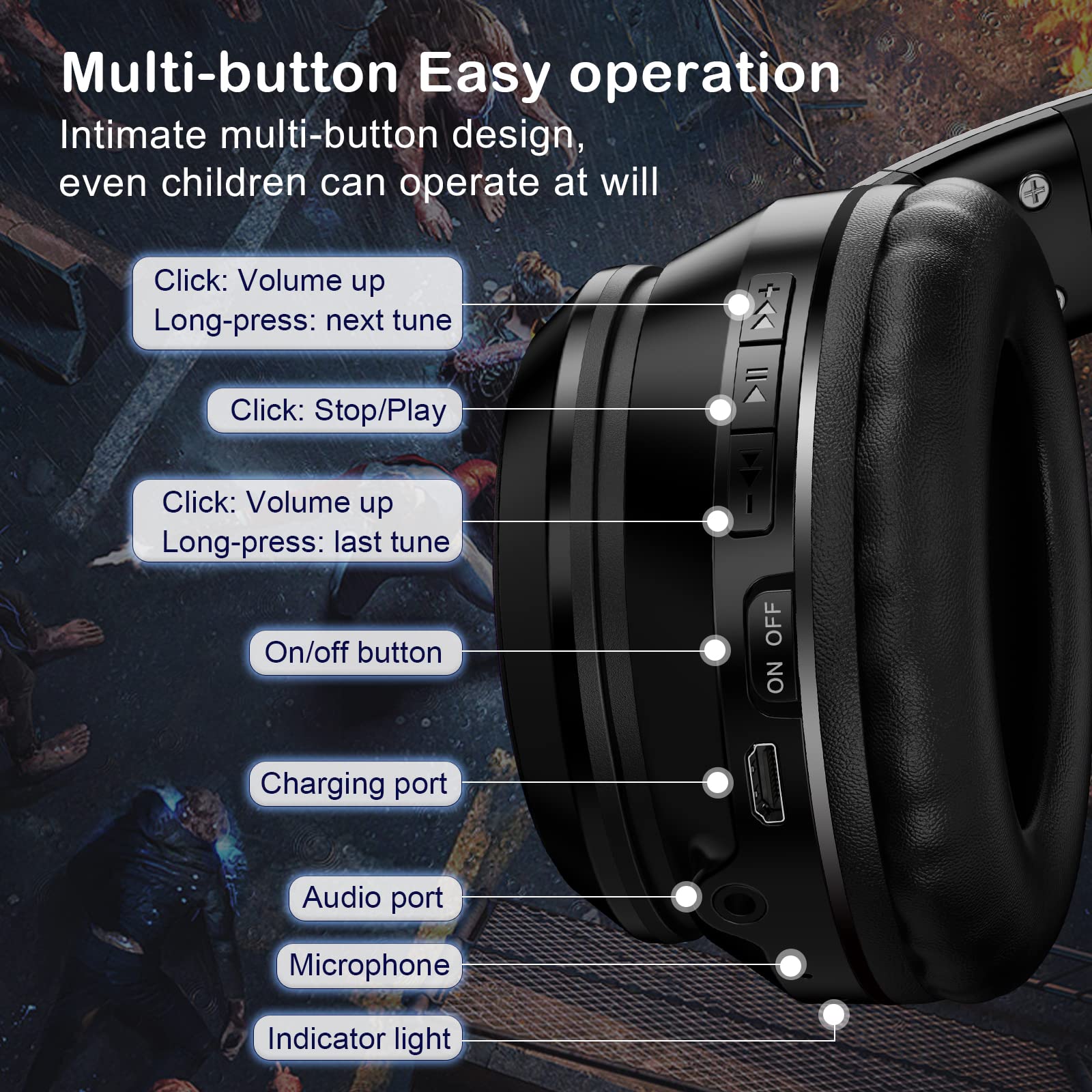 Casque Bluetooth avec oreilles de chat pour enfants et adultes, mode sans fil et filaire casque pliable avec micro – Qualité sonore claire – Lumière LED RVB pour filles, jeux scolaires, pour téléphone