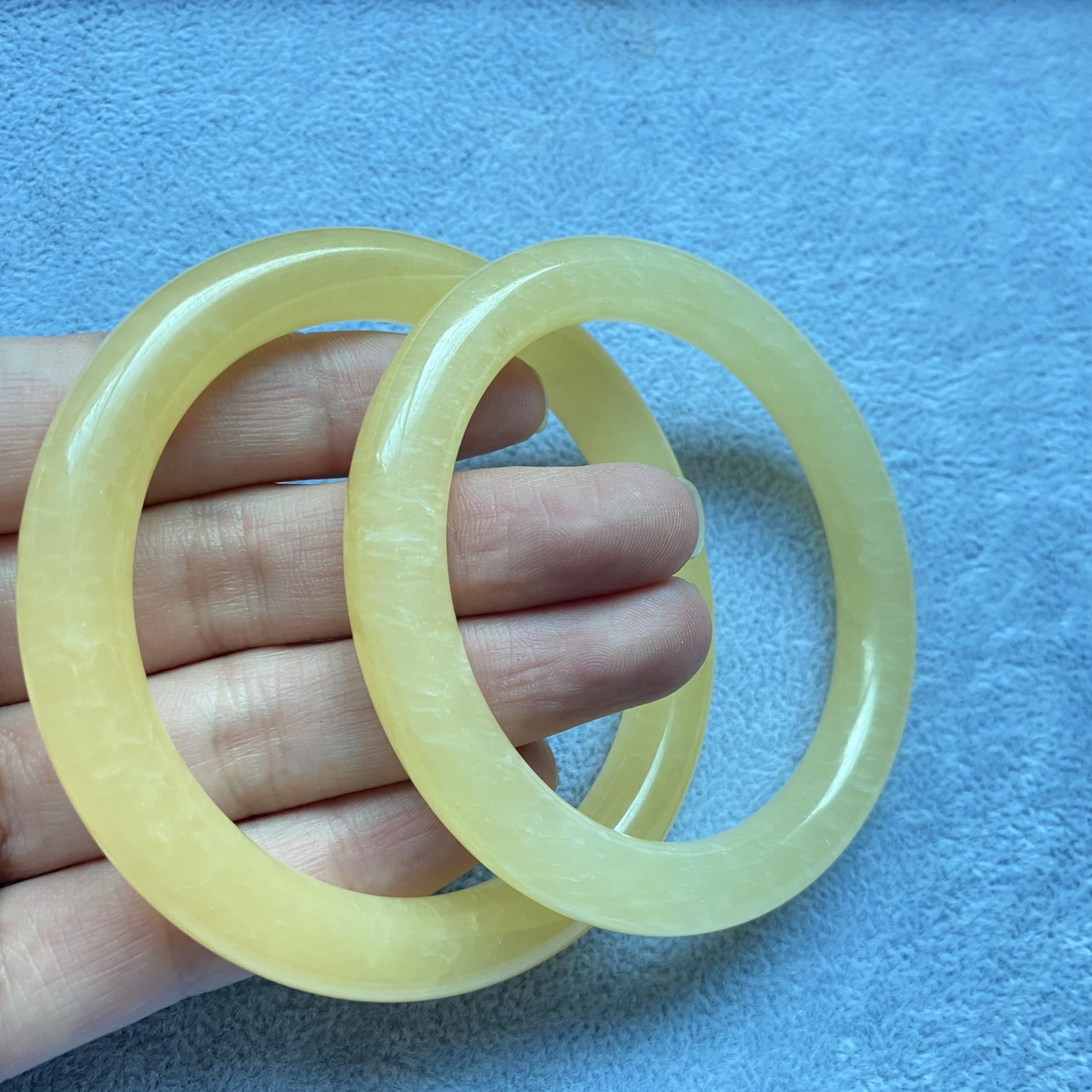 Braccialetto di Braccialetto Giada Stretto di per Donne ricchezza Cinese Buona Fortuna Bracciale Donna Vintage Vera Giallo in Pietra di Pietra Regalo di Compleanno di Compleanno (Stretto Round