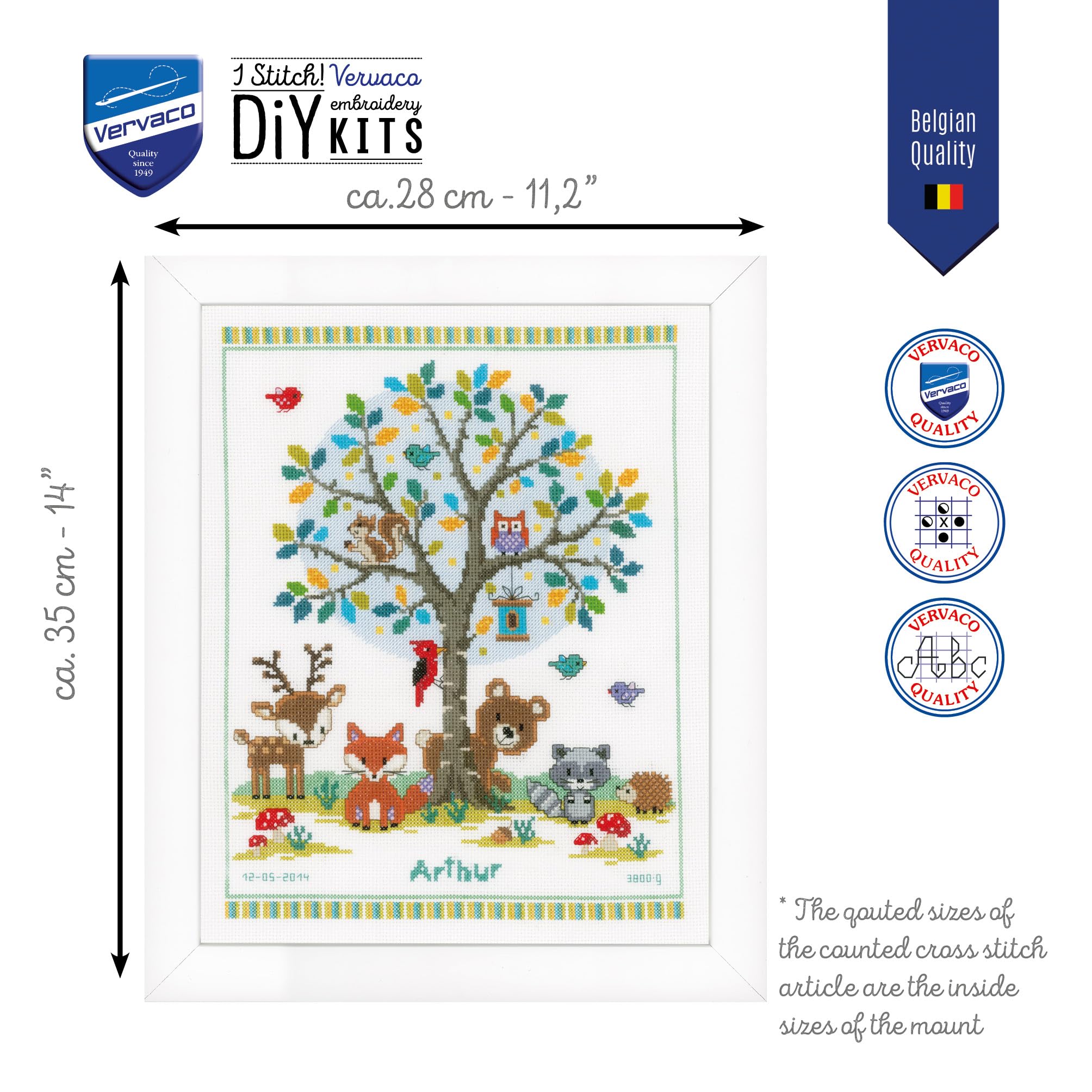 Amazon.com: Vervaco Counted Cross Stitch Kit in The Woods 11.2