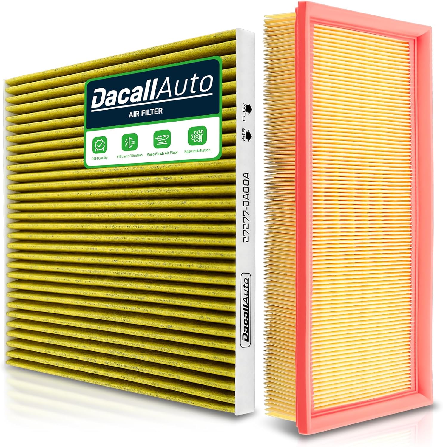 Engine & Cabin Air Filter Set Fit for Nissan Altima L4 2.5L (2007-2012), Replace 27277-JA00A, 27277JA00A, 16546-JA00A, 16546JA00A