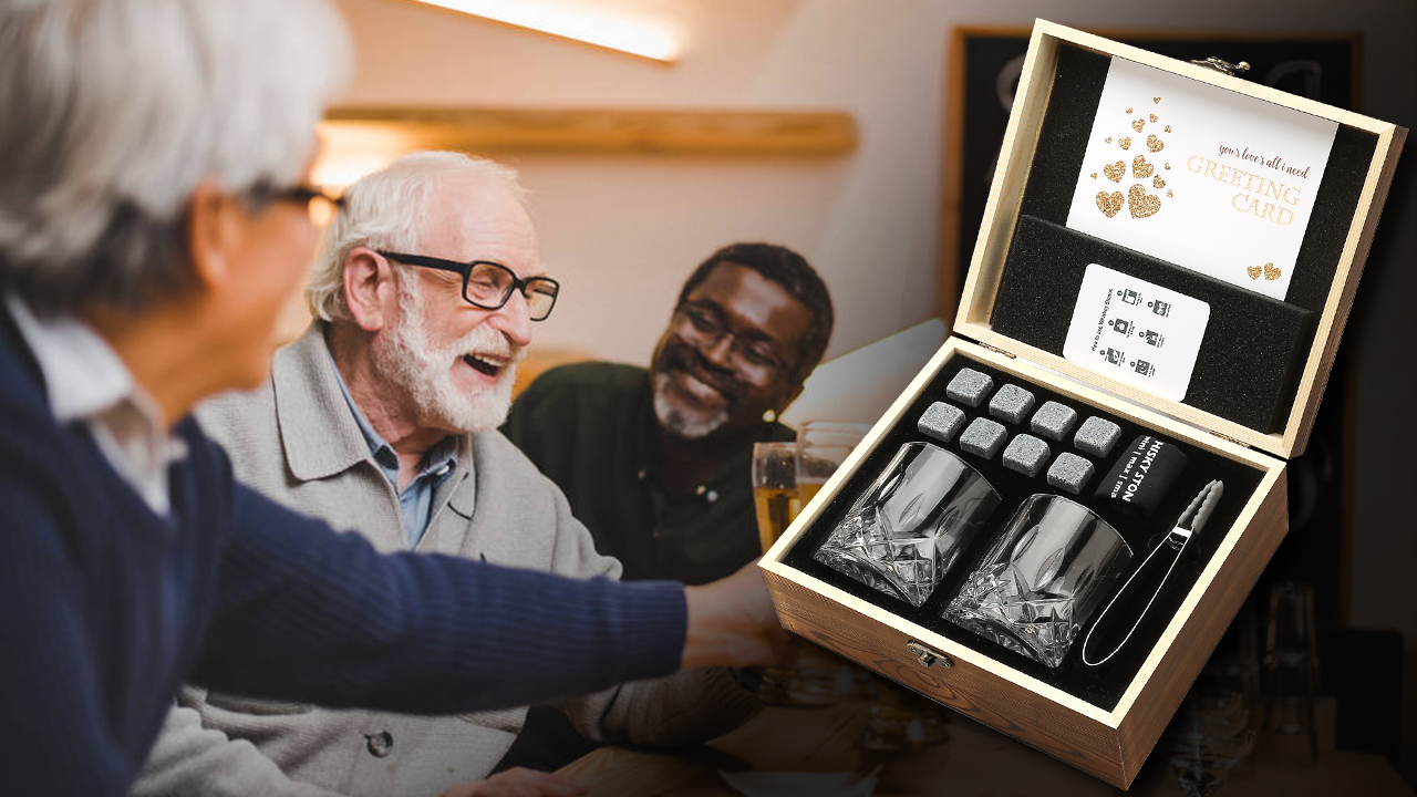 Whiskey Stones cadeauset | Set van 9 herbruikbare koelende whiskyrotsen