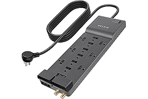 Belkin Surge Protector Power Strip with 12 Outlets and 10ft Heavy-Duty Extension Cord