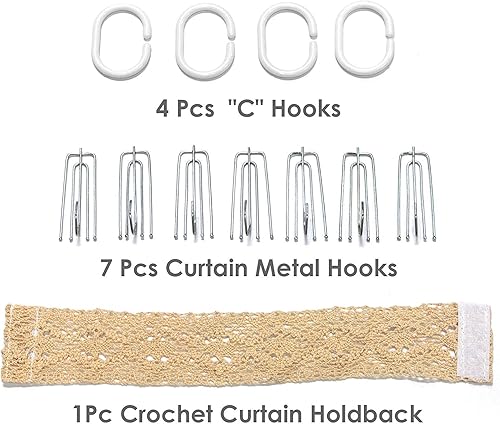 Miniatura 8 de ABREEZE Juego de cortinas de globo para sala de estar, color blanco roto, 1 panel