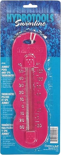 HYDROTOOLS BY SWIMLINE - Termómetro grande de fácil lectura, flotante, fácil de leer, para temperatura del agua, resistente a las roturas con cuerda