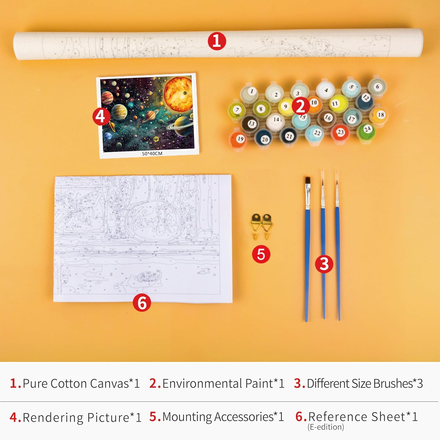 TUMOVO Adults Paint by Number Kits - Planets & Vibrant Nebula Digital Art, Color by Number for Adults with Cosmic Solar System Home Wall Decor, DIY Galaxy Painting Kits - 16"x20"