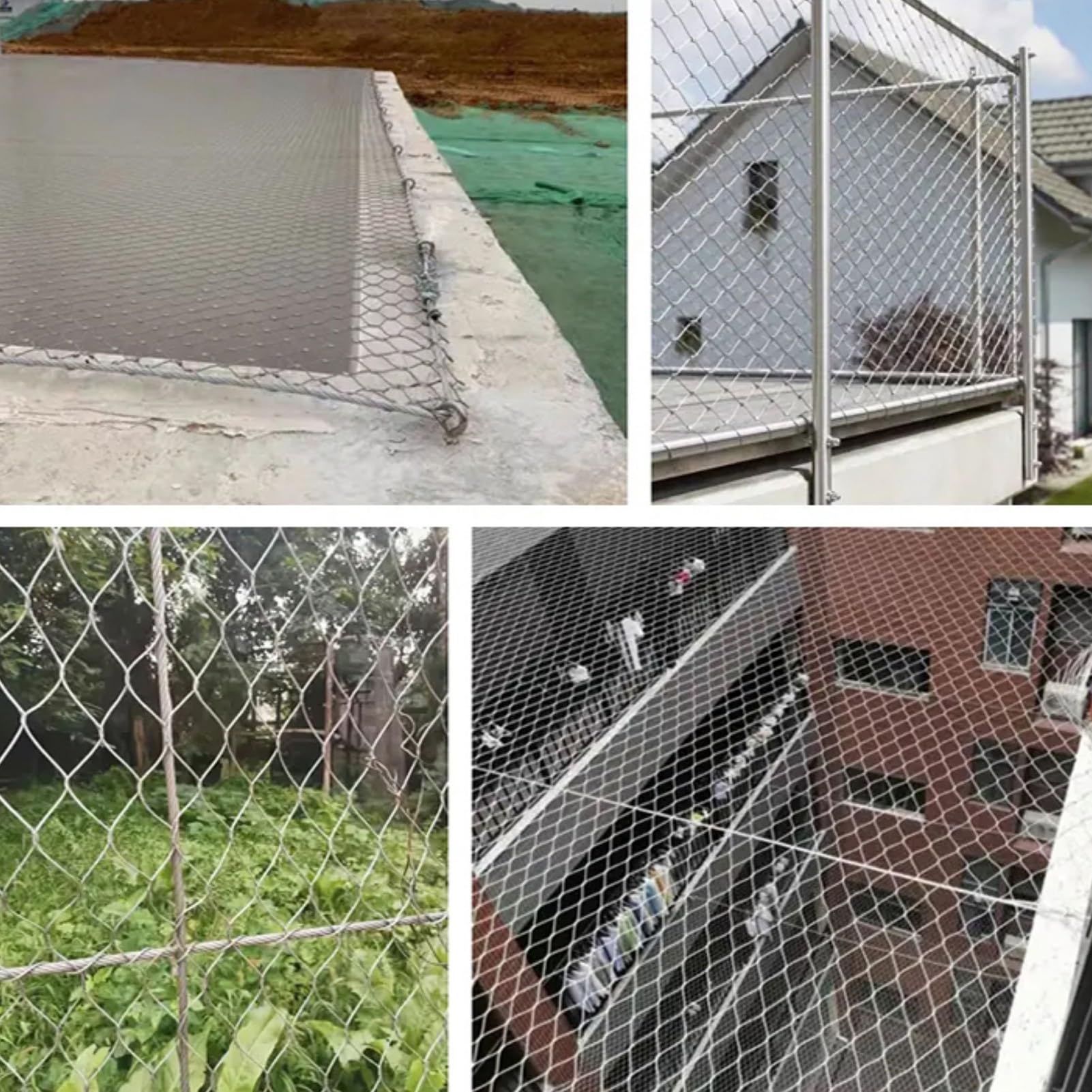 Alambre Espino Galvanizado Red de cuerda de acero inoxidable 304, valla de protección de decoración de límites de balcón, malla de seguridad de gran altitud para prevención de caídas para jardín de c