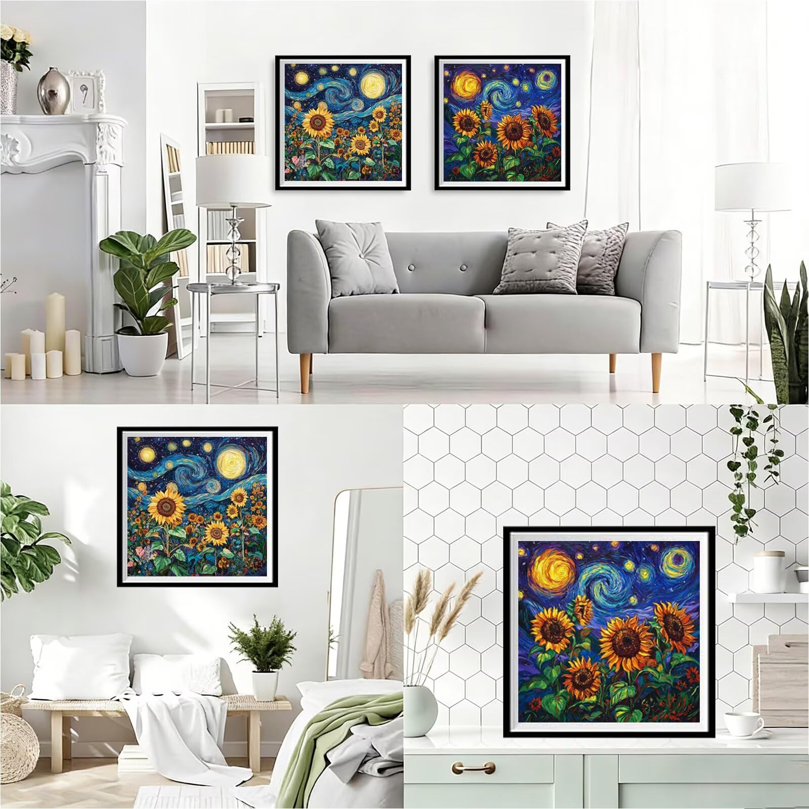 2 sztuki diamentowej słonecznika, 5D DIY, krajobraz, diamentowy obraz, mozaika, zestawy dla dorosłych, początkujących, pełne kwadratowe wiertło, klejnot, kryształ, cekiny, sztuka do dekoracji ścian