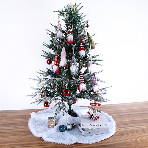 Miniatura 4 de Juego de 10 adornos de Navidad hechos a mano para colgar en el árbol de Navidad, gnomos de Navidad para decoración del hogar, decoración navideña