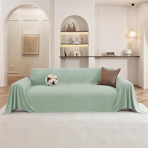 Miniatura 28 de Fundas de sofá para perros, 78x118 pulgadas, fundas lavables para sofá de 3 cojines, funda de sofá en forma de L, multiusos, fundas de sofá Blanco