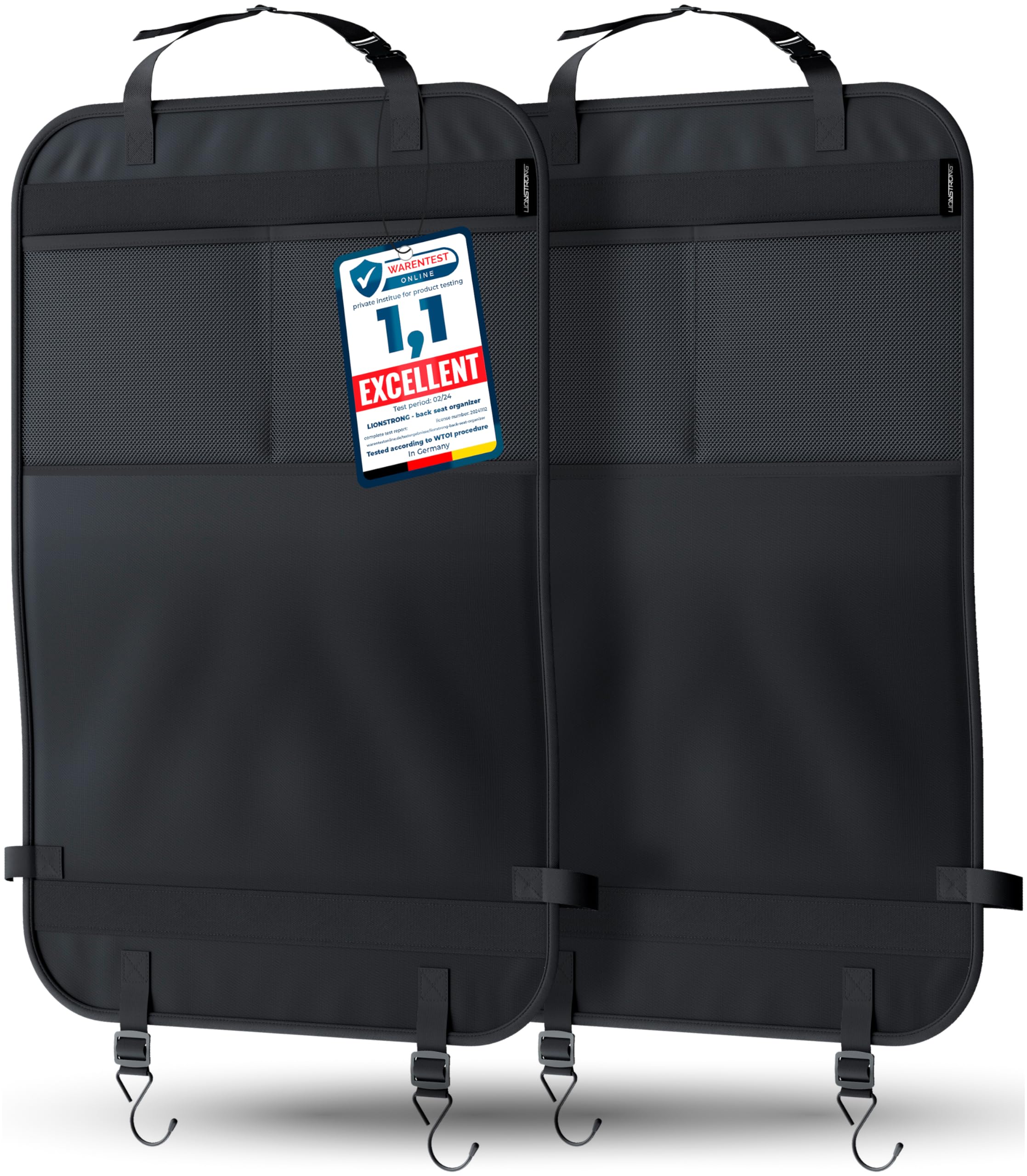 Organisateur de voiture et kick mats de protection pour siège auto en lot de 2 pièces