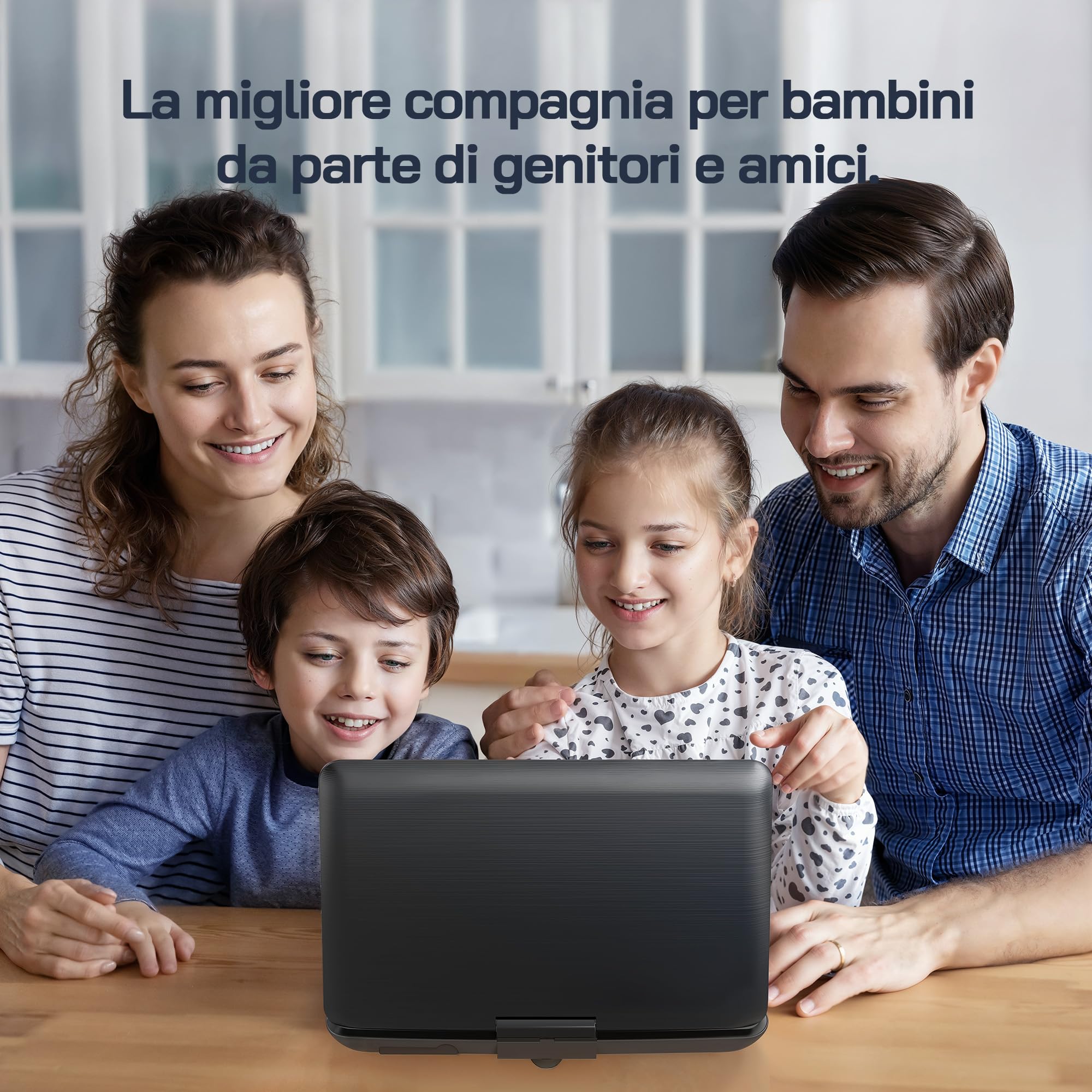 WOLFANG 17,5" Lettore DVD Portatile con 15,6" Display HD, 5000 mAh Batteria, Nessuna Restrizione Regionale