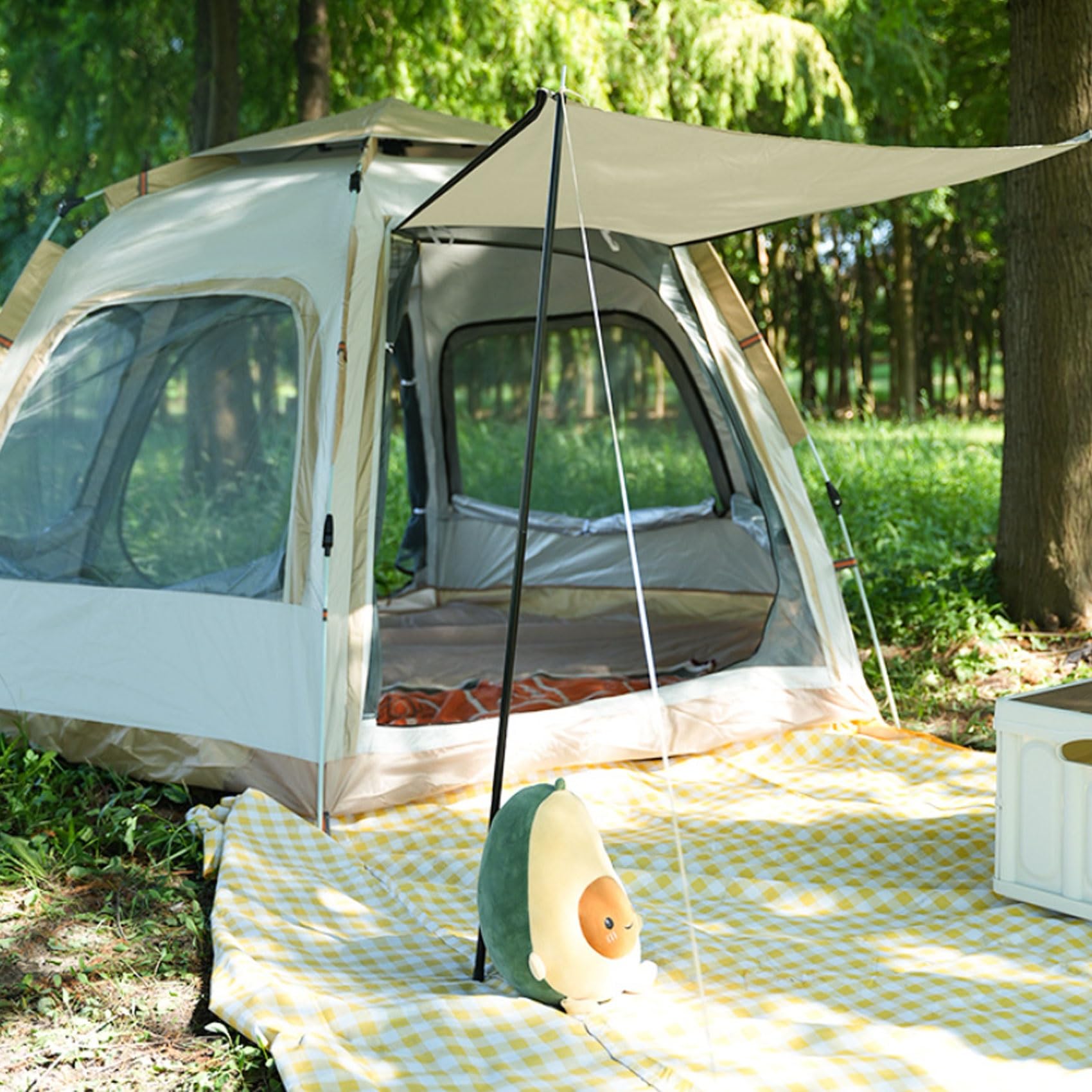 Lekki namiot kempingowy, outdoorowy, namiot typu pop-up, wodoodporny, szybko otwierający się namiot, 3/4 osoby, baldachim z torbą do przenoszenia, łatwy montaż