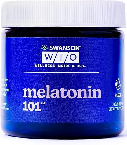Swanson WIO Melatonina 101 para un mejor sueño, relajación, relajación y apoyo circadiano del ciclo del sueño, 3 mg de melatonina, bienestar,