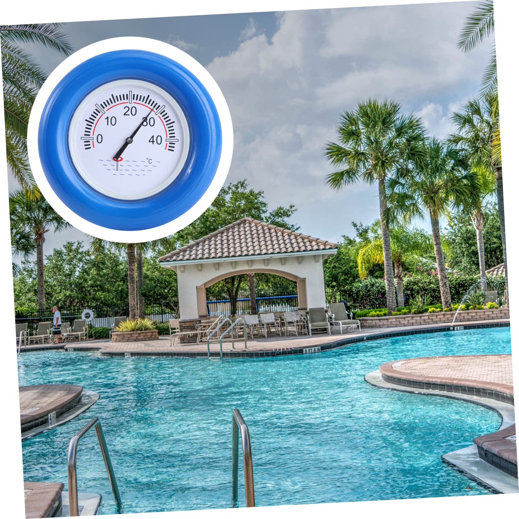 Termometro Galleggiante per Acqua, Grande Display, Blu | Acciaio Inossidabile e Plastica, Lettura Accurata per Vasche Interne e Hot Tub