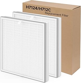 2 Packs H7124 Replacement Filter for GoveeLife H7124 & H712C Smart Air Cleaner Purifier, 3 Stages Filtration of H13 True HEPA Filter, Part # H7124-RF H712C-RF