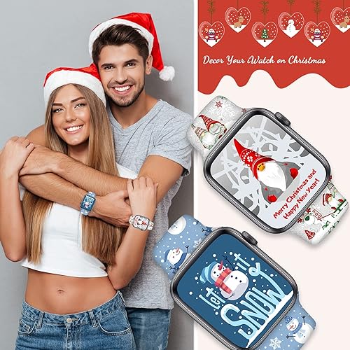 Miniatura 4 de Paquete de 2 correas de reloj navideñas compatibles con Apple Watch de 1.496 pulgadas1.575 pulgadas1.614 pulgadas1.654 pulgadas1.732 pulgadas1.772