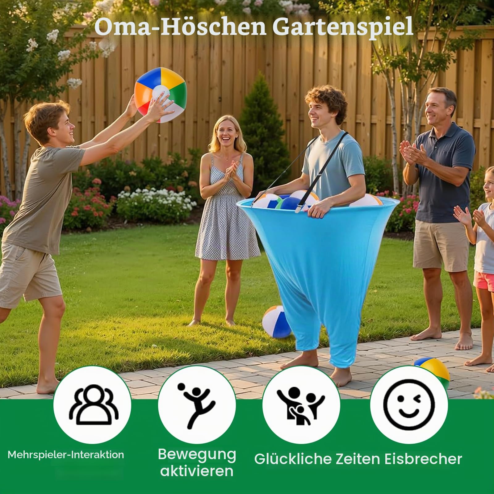 17-teiliges Granny Pants Hof-Spiel für Ostern, 2 übergroße Oma-Hosen-Spiele für draußen 10 Bälle, 2 Pumps, Wurfspiele für Erwachsene im Freien, ideal für Partys, Gartenpartys, Familientreffen