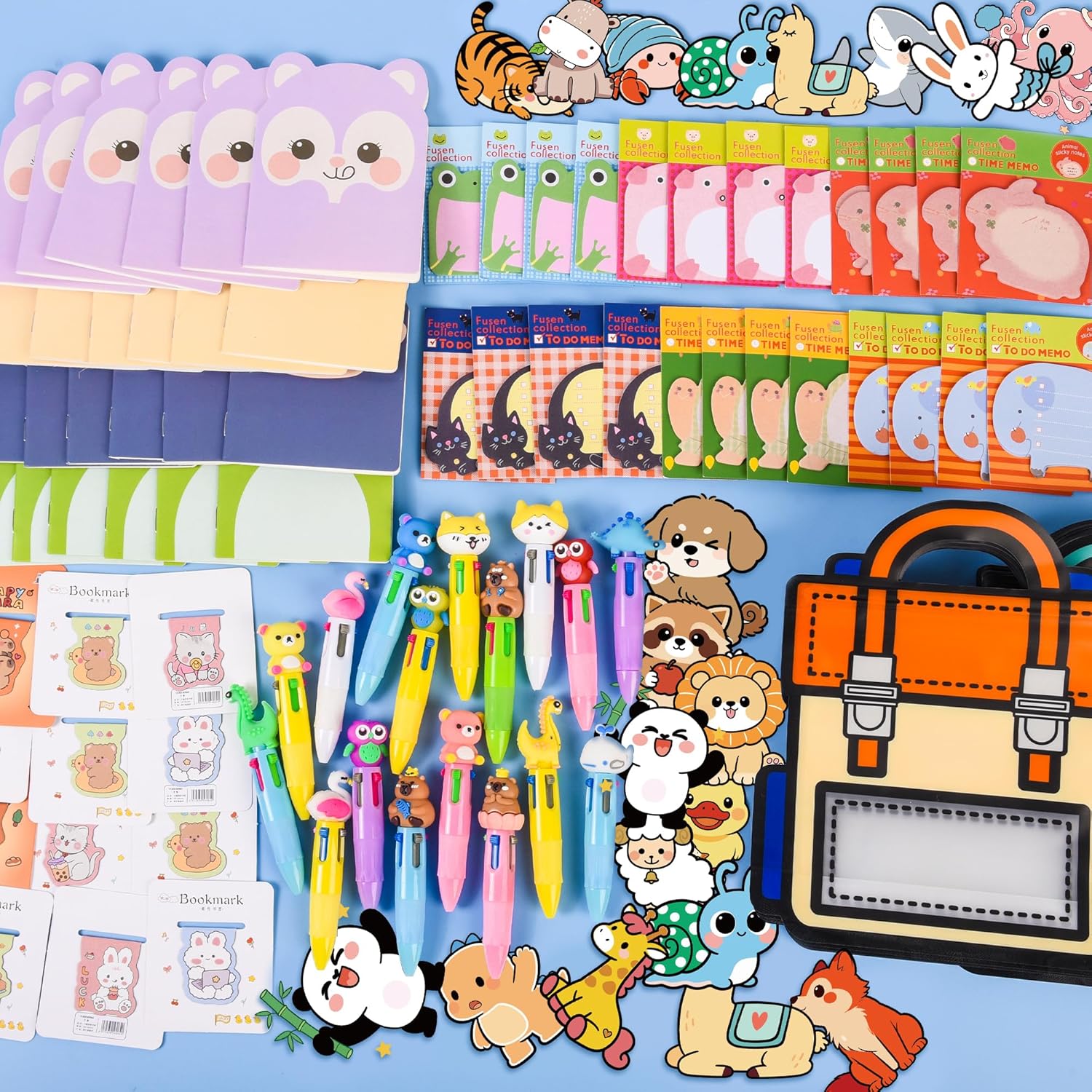 Ulema 170 Pcs Cute Return Gifts, Cute Cartoon Animal Stationery Set for Birthday Gifts
